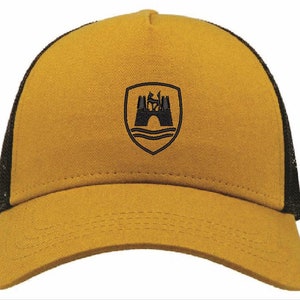 Wolfsburg crest Trucker hat cap handmade with embroidery.