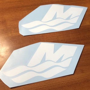 Two(2) Mercury logo Outboard decals stickers for boat engine