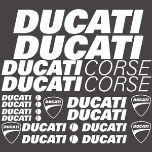 Ducati Corse Motorcycle Decals Stickers set for bike fuel tank helmet car window