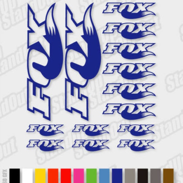 Fox racing motorcycle bike decals stickers set vinyl red black logo fuel tank