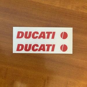 2x Ducati motorcycle bike decals stickers vinyl logo fuel tank for helmet