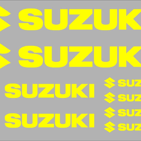 Suzuki 8pcs autocollants Stickers set Logo en vinyle pour carénage de réservoir de carburant de moto de vélo