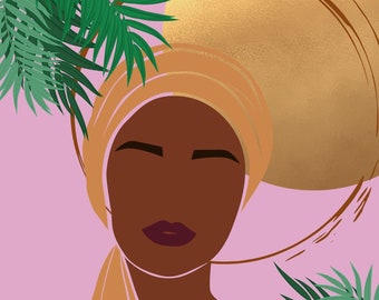 Koffee| Digital Print| Black Woman Art | Digital Art Prints | Hijab| Black Woman