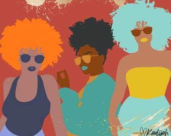 Sunglass Shawty | Digital Print| Black Woman Art | Digital Art Prints | Afro | Black Woman