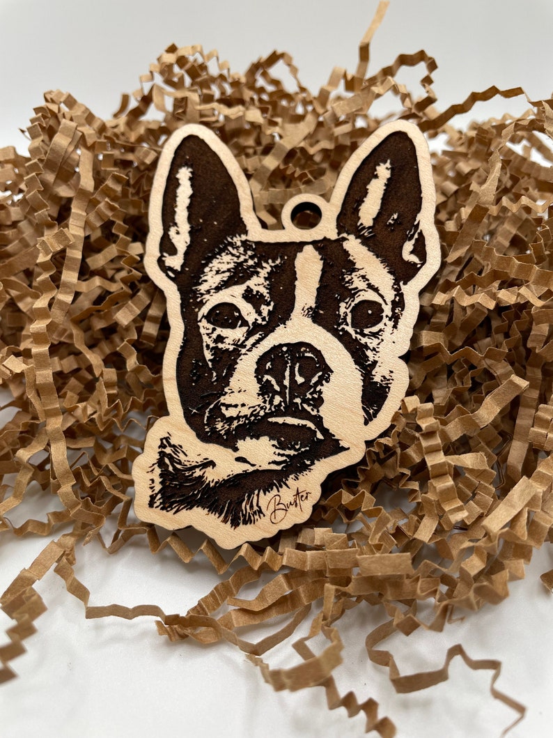 Custom Engraved Dog Ornament Custom Pet Portrait Personalized Pet Gift image 1