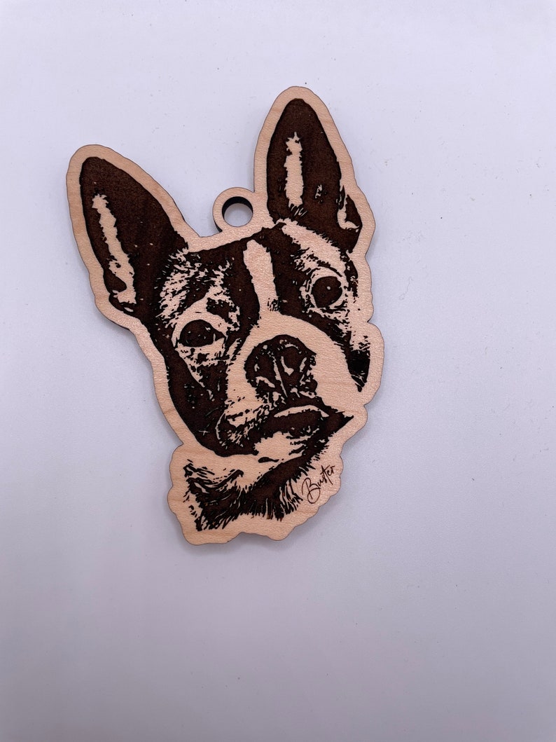 Custom Engraved Dog Ornament Custom Pet Portrait Personalized Pet Gift image 3