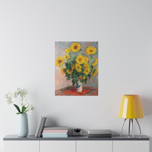 Bouquet of Sunflowers (1881) by Claude Monet on shops Matte Canvas, Stretched