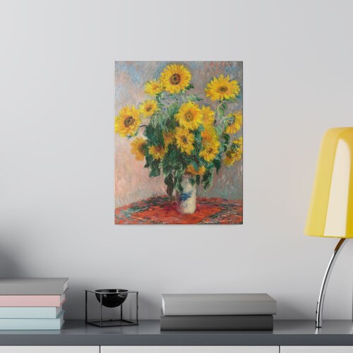 Bouquet of Sunflowers (1881) by Claude Monet on shops Matte Canvas, Stretched