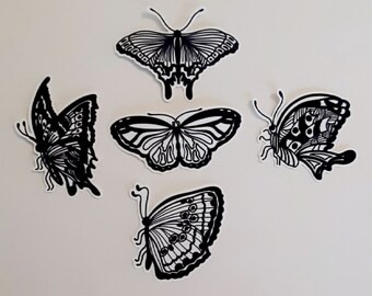 Butterfly flake sticker. (5 piece)