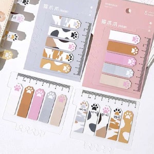 200 Square End Sticky Tabs With Ruler / Aesthetic Cute Index