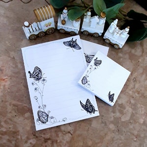 butterfly and flower memo notepad