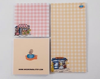 The cute cozy café memo notepad