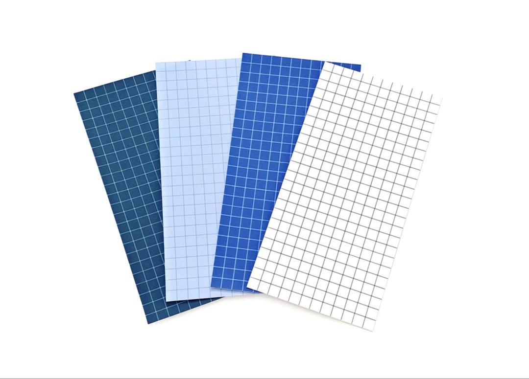 The Blue Grid Adhesive Scrapbooking Sticker Sheet Pack - Etsy