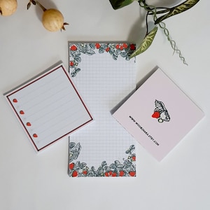 The strawberry memo notepad
