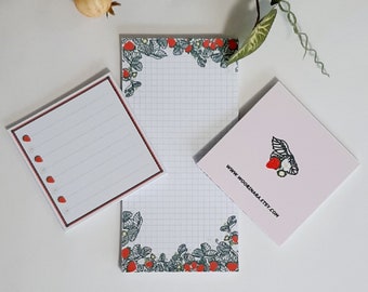 The strawberry memo notepad