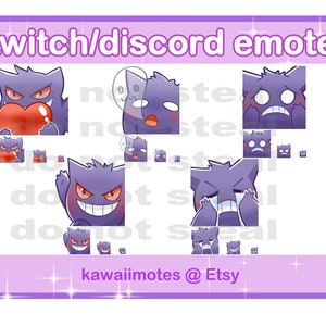 ANIMIERTES süßes Gengar Emote Bundle für Twitch und Discord