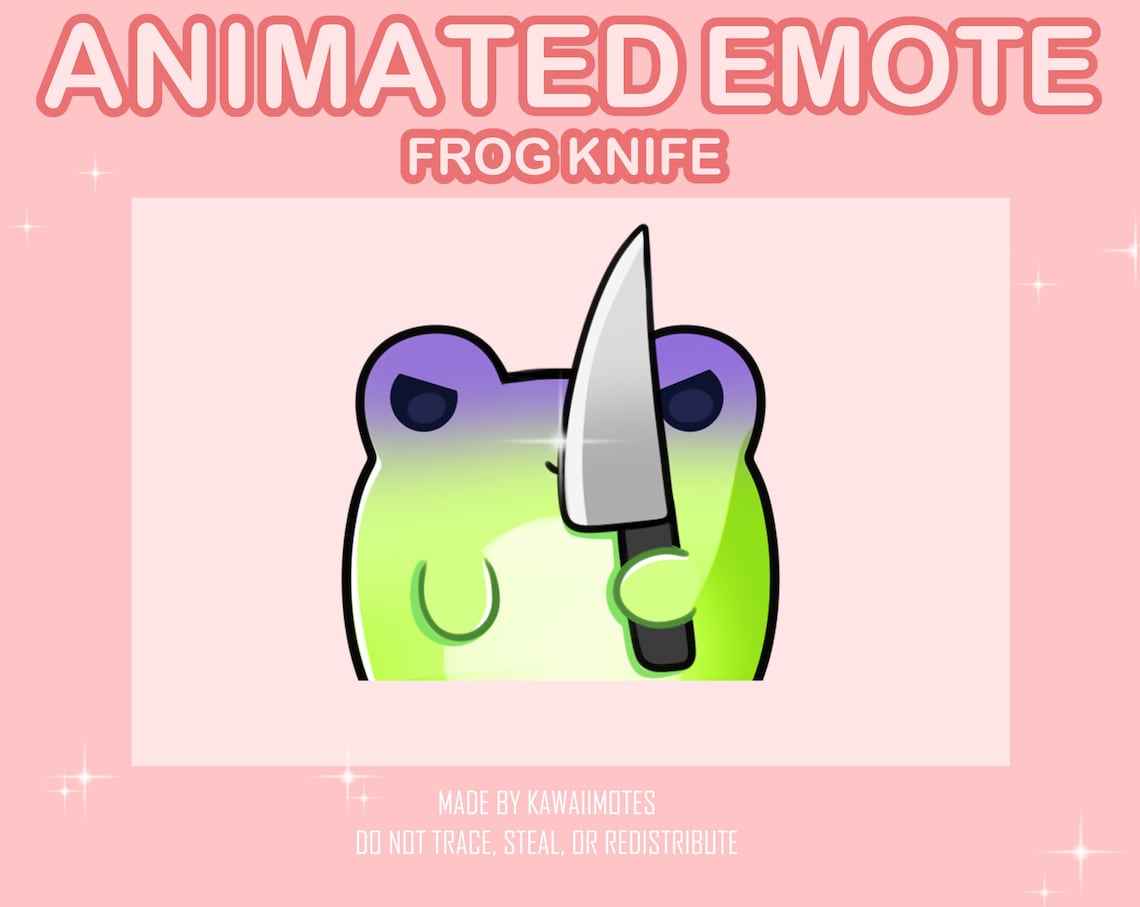 ANIMATED FROG KNIFE Emote Angry Kawaii Frog Animated Emote Twitch and