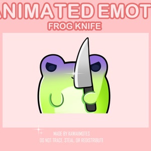 ANIMATED FROG KNIFE Emote | Angry Kawaii Frog | Animated Emote | Twitch and Discord