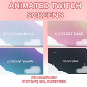 ANIMATED TWITCH SCREENS | Cute Twitch Screens | Animated Starting Soon | Ending Soon | Offline | Be Right Back