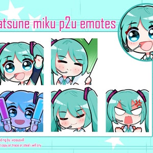 Animated Hatsune Miku Emotes for Twitch and Discord