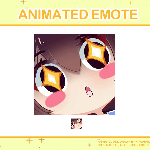 ANIMATED WOW EMOTE | Brown Hair Girl Emote | Sparkly Eye Emote | Cute Girl Emote | Twitch and Discord Emote