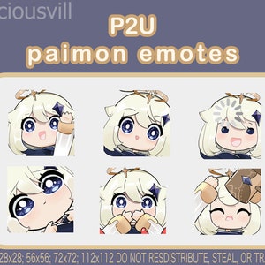 ANIMATED Paimon Emotes for Twitch and Discord