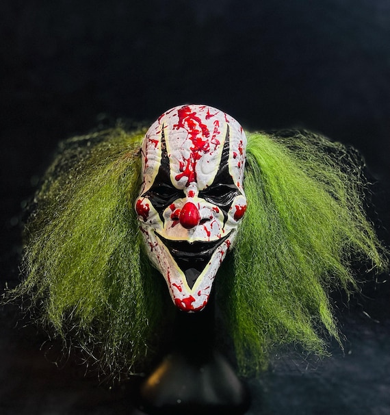 UV Black Light Clown Mask Adult White Green UV Black Light Clown Mask Adult White Green