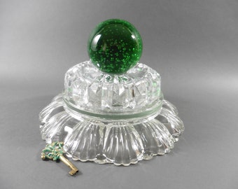 Glass Green Globe Art Sculpture