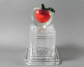 Glass Red Apple Hand Blown Art Sculpture