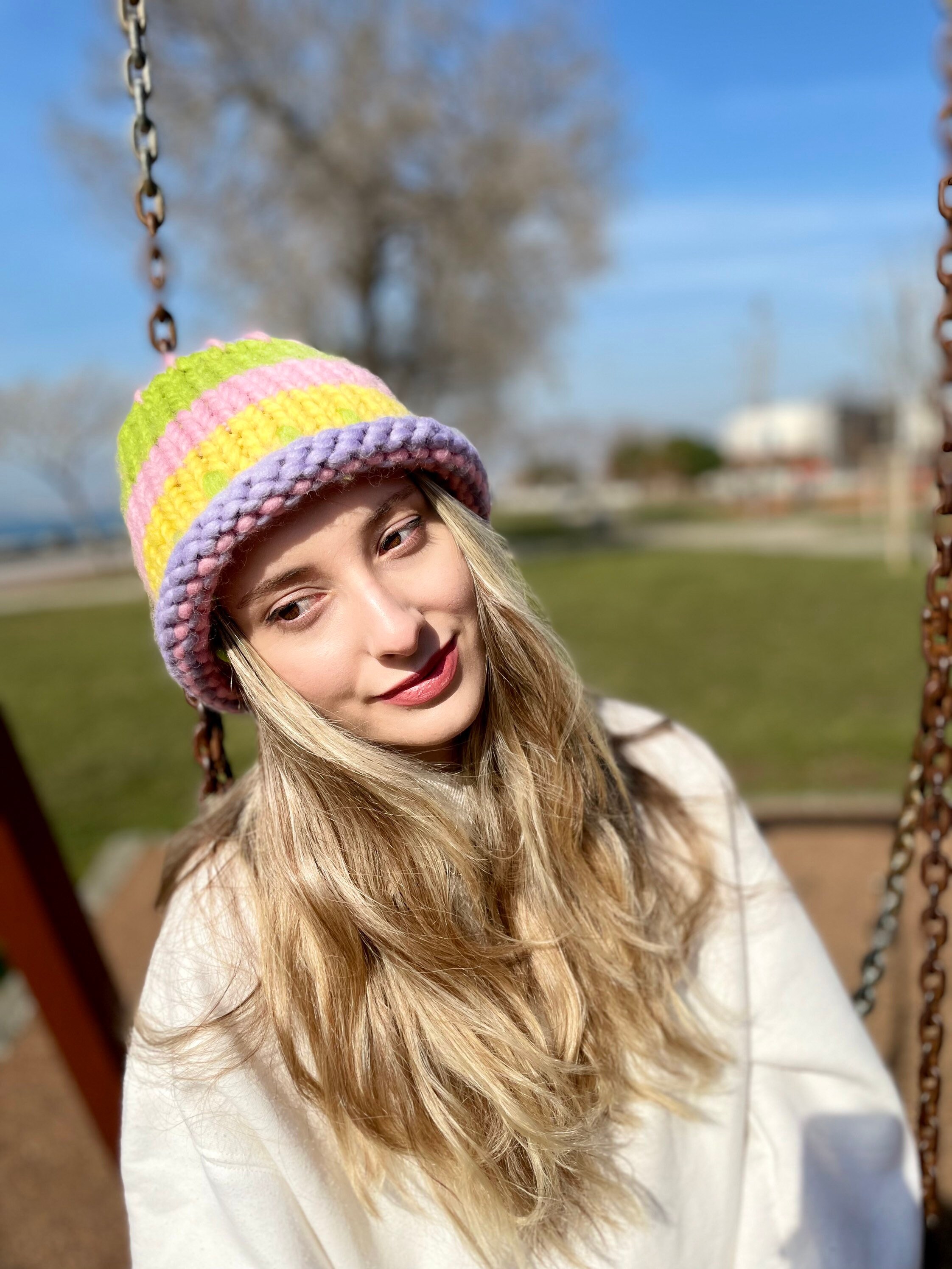 Women Wool Knit Beanie Chunky Beret 