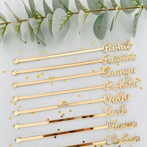 Personalized Name Drink Stirrer, Acrylic Drink Names, Cocktail Bar Accessories, Wedding Drink Sticks, Cocktail Party Drink Stirrers.