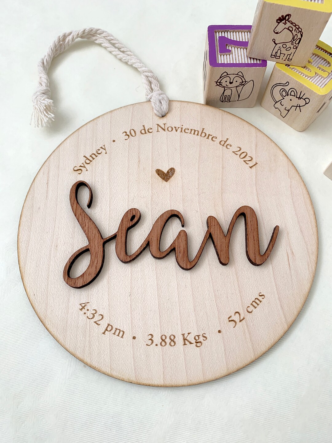 New Mom Gift, Birth Stat Plaque, Birth Announcement Sign, Baby Stat ...