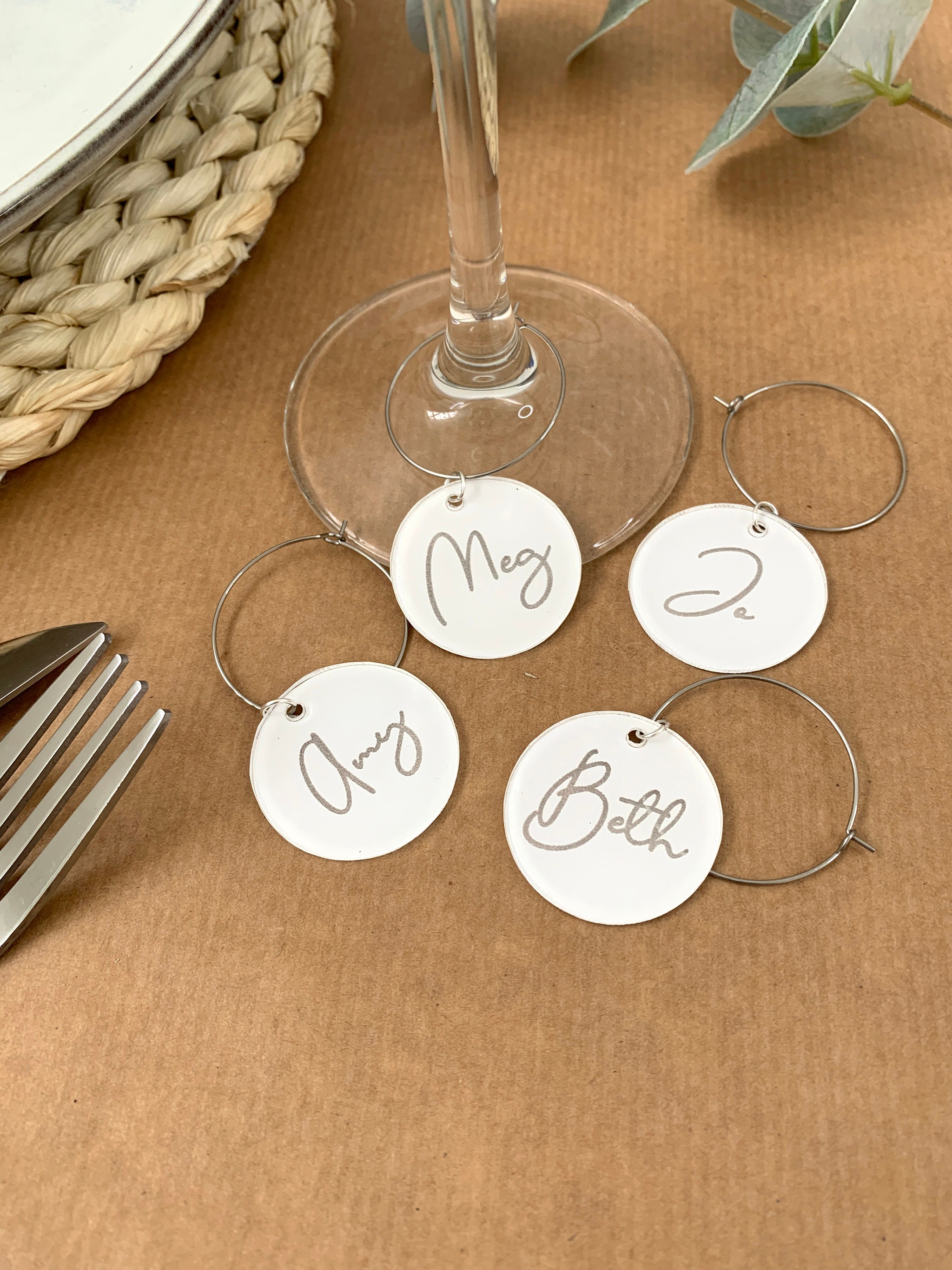 Wine Glass Charms Custom Wine Charms Barware Acrylic Place Etsy