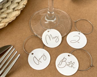 Wine Glass Charms, Custom wine charms, Barware acrylic Place Names, Wedding Place Cards, Wood Wedding Favor, Laser Cut Names, Name Keyring