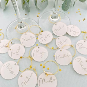 Wine Glass Charms, Custom wine charms, Barware acrylic Place Names, Wedding Place Cards, Wood Wedding Favor, Laser Cut Names, Name Keyring