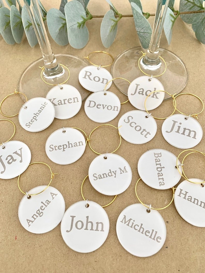 Wine Glass Charms Custom Wine Charms Barware Acrylic Place Etsy