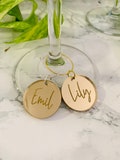 Wine Glass Charms, Personalized Acrylic Wine Charms, Wedding Place Names, Custom Wine Charm with names, Wedding favors, Wedding Drink Marker product logo