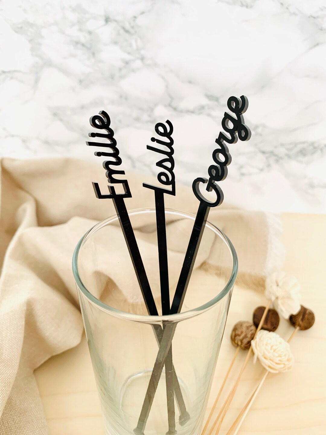 Acrylic Drink Stirrers, Personalized Name Drink Stirrer, Acrylic Drink Names, Wedding Place
