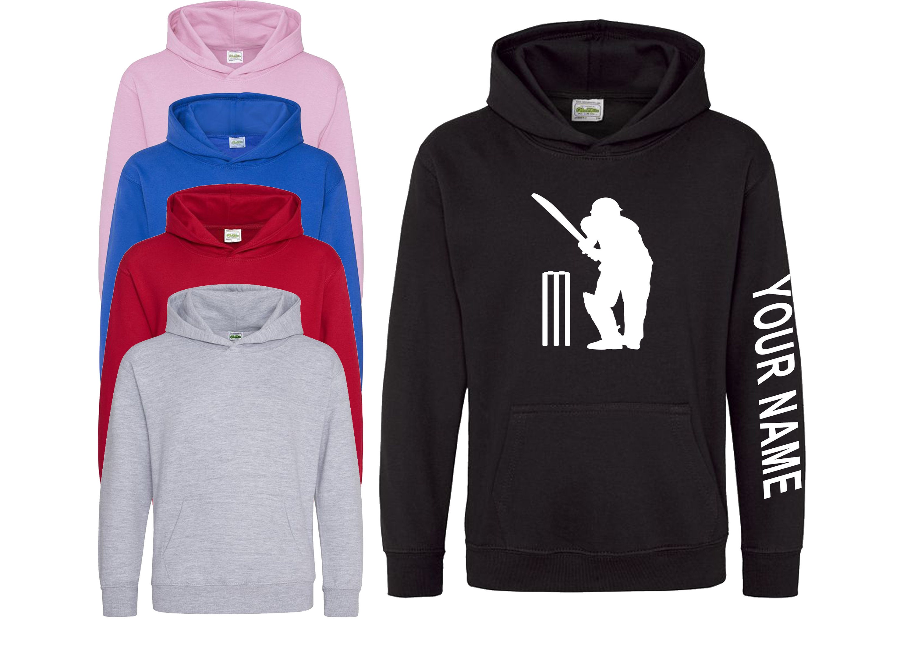 Personalised Cricket Hoodie for Boys and Girls, Cricket Gifts Custom