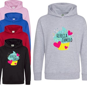 Zamfam Rebecca Cupcake Zamolo Youtuber Top Birthday Gift Trendy Kids Hoodie EG Zamfam Hoody Cupcake Hoodie image 3