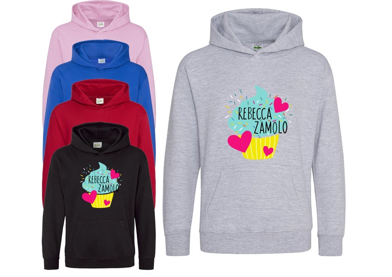 Zamfam Rebecca Cupcake Zamolo Youtuber Top Birthday Gift Trendy Kids Hoodie EG Zamfam Hoody Cupcake Hoodie image 3