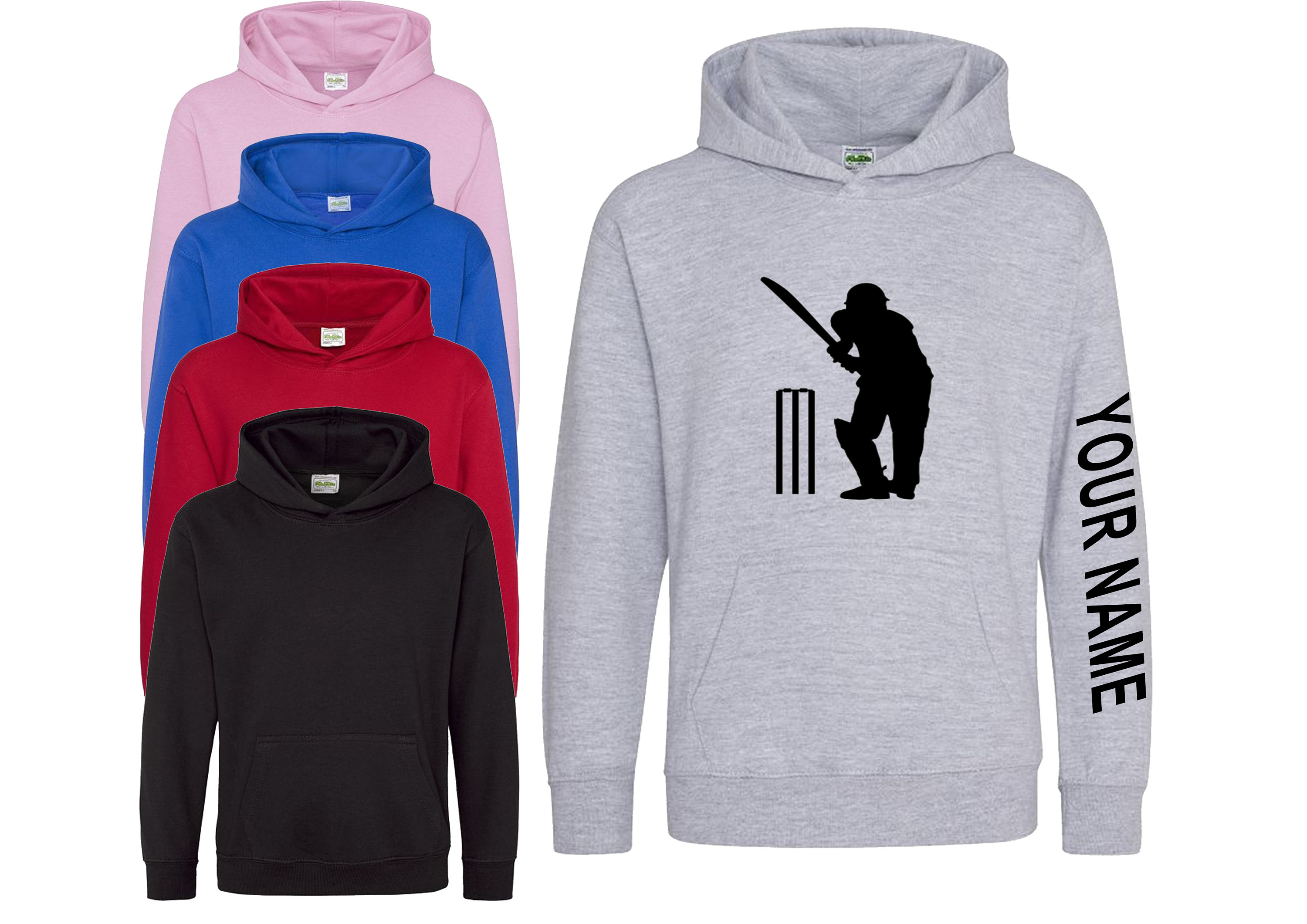 Personalised Cricket Hoodie for Boys and Girls, Cricket Gifts Custom