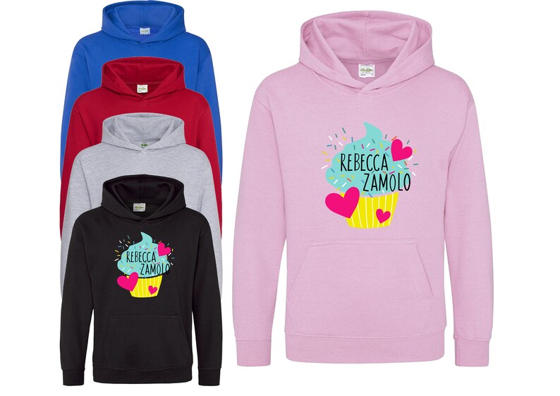 Zamfam Rebecca Cupcake Zamolo Youtuber Top Birthday Gift Trendy Kids Hoodie EG Zamfam Hoody Cupcake Hoodie image 4