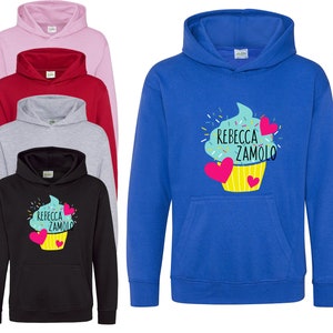 Zamfam Rebecca Cupcake Zamolo Youtuber Top Birthday Gift Trendy Kids Hoodie EG Zamfam Hoody Cupcake Hoodie image 2