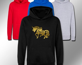 Gold Unicorn hoodie for Kids, boys, Girls hoodie