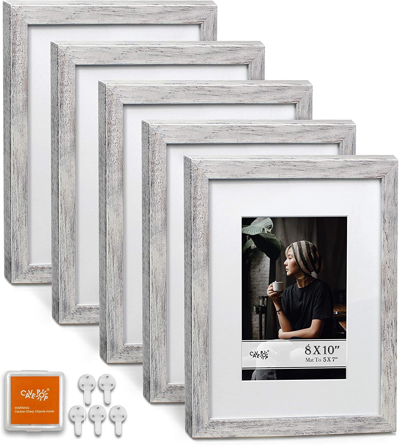 Frame Company Farrell Range Rustic Grey Wooden Picture Photo Frames with Mount 