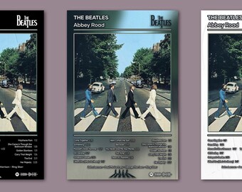 The Beatles - Póster de Abbey Road ⎮ 4 Colores 1 Precio ⎮ Póster de portada del álbum ⎮ Decoración de la habitación ⎮ Decoración musical ⎮ Regalos musicales ⎮ Póster de rock