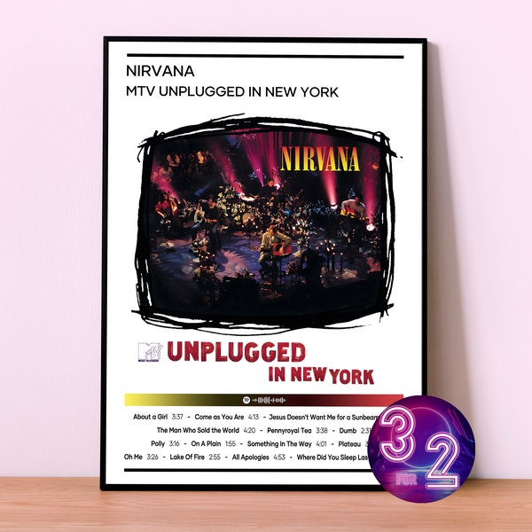 Nirvana Poster Print / MTV Unplugged Poster / 4 colores 1 precio / Album Cover Poster / Room Decor / Music Decor / Music Gifts / Rock Poster