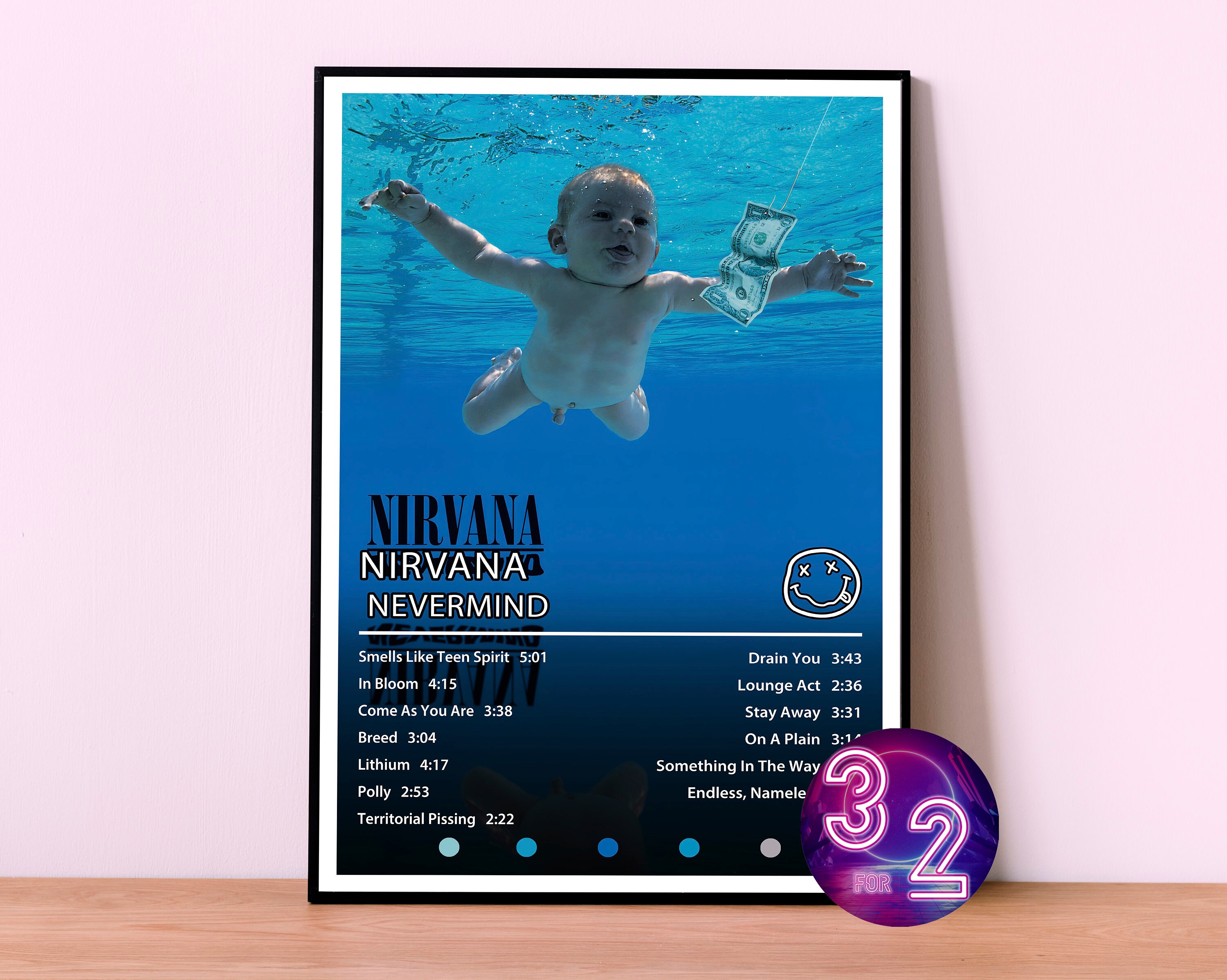 Nirvana Nevermind Album Cover Clean