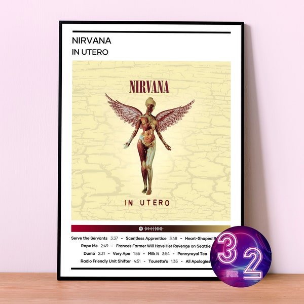 Nirvana Poster Print / In Utero Poster / 4 colores 1 precio / Album Cover Poster / Room Decor / Music Decor / Music Gifts / Rock Poster